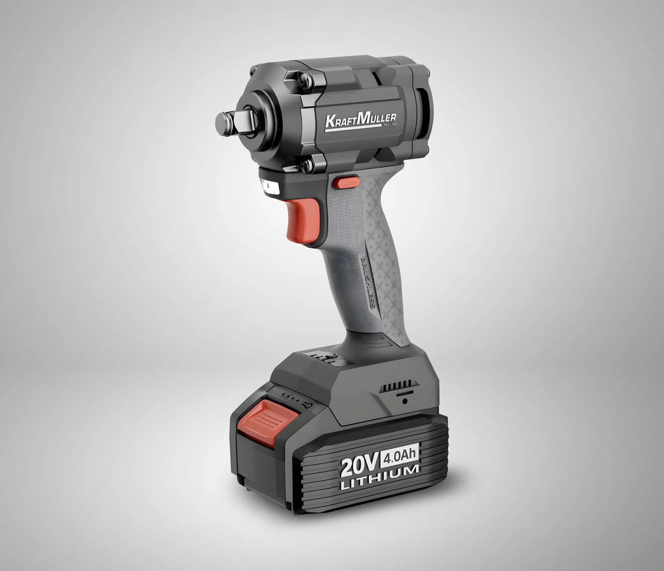 20 V, 4,0 Ah y 423 Nm  En stock Llave de impacto inalámbrica Kraft Muller de 20 V, 4,0 Ah y 423 Nm