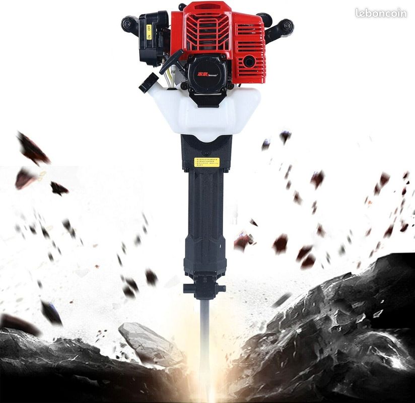 Martillo demoledor Kraft Muller, 52 cc, 55 julios, con 2 cinceles