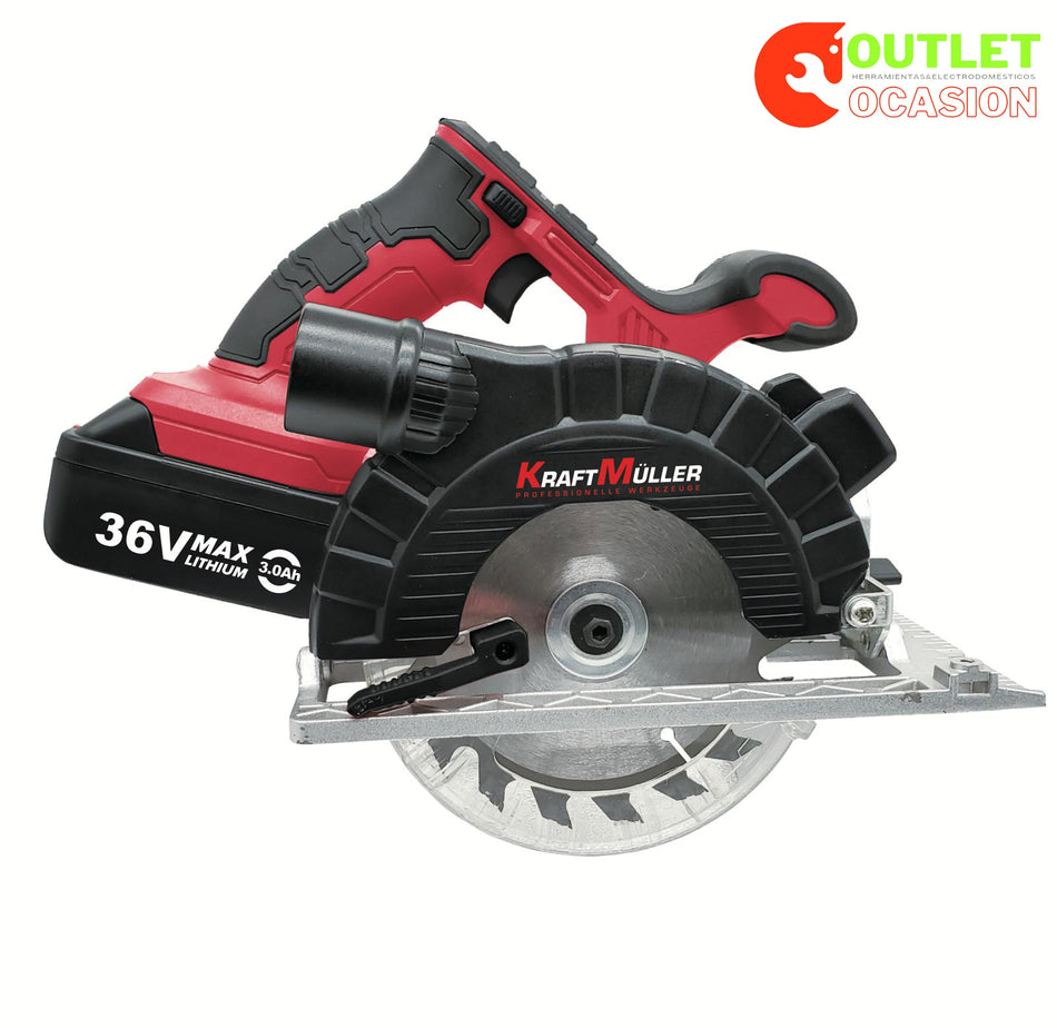 Sierra circular inalámbrica 36V 2 paterias