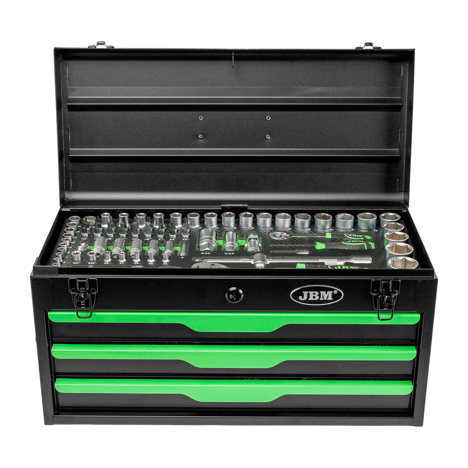 CAJA METÁLICA DE 143 PIEZAS DE HERRAMIENTAS CINCADO