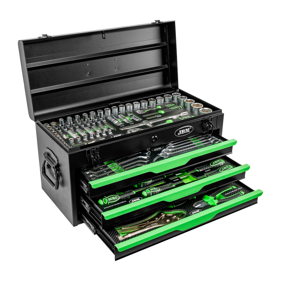 CAJA METÁLICA DE 143 PIEZAS DE HERRAMIENTAS CINCADO