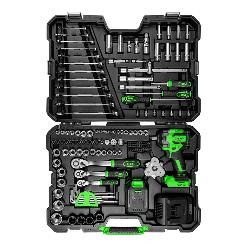 MALETÍN DE HERRAMIENTAS CON PISTOLA DE IMPACTO A BATERÍA 800NM