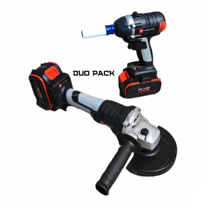 WIDMANN PACK DUO AMOLADORA ANGULAR BRUSHLESS 24V LLAVE DE IMPACTO 36V