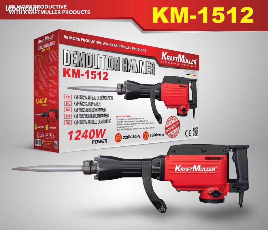 Martillo demoledor KM-1512 de 1250 W