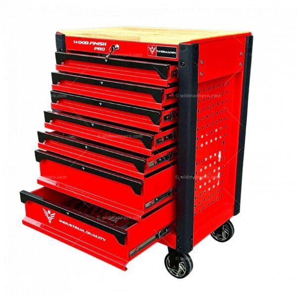 CARRO PARA HERRAMIENTAS WIDMANN WOOD ACABADO PRO - 7/7 Cajones - ROJO