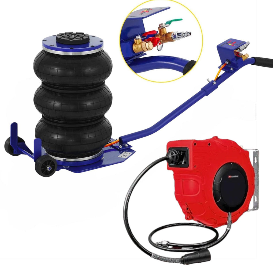 kit gato noumatico 5 ton + enrollador de mangera de 15 mt