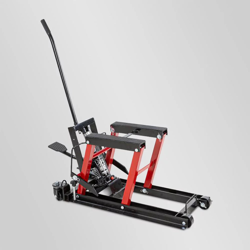 Elevador hidráulico para motocicletas quad de 680 kg con plataforma elevadora y puente para ATV