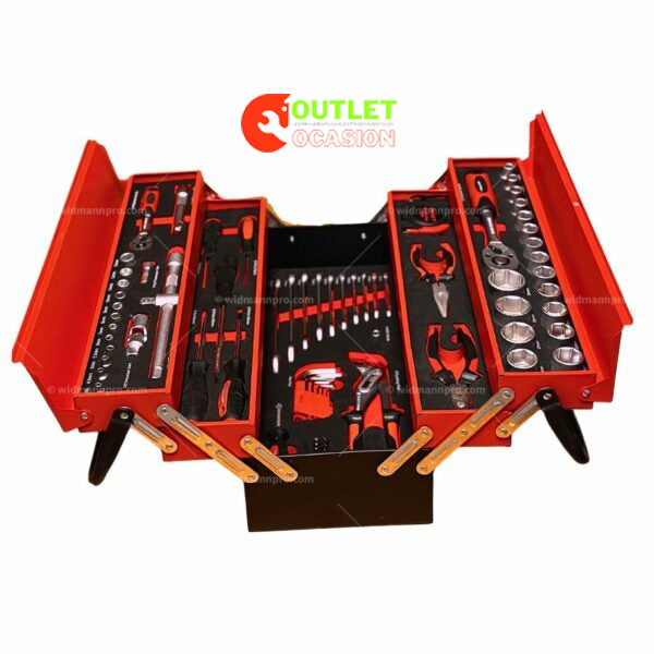 WIDMANN Juego de Herramientas 86pzs con Caja Metálica 1/2”,1/4”