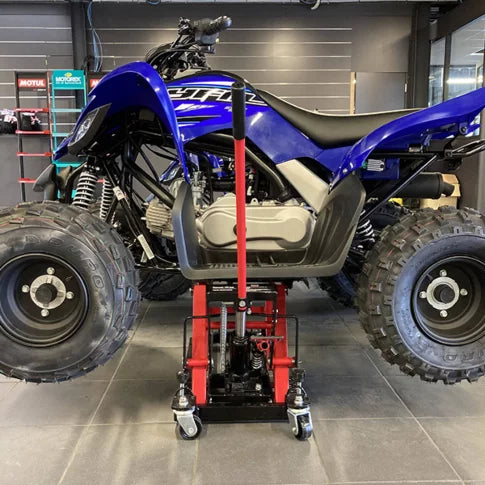 Elevador hidráulico para motocicletas quad de 680 kg con plataforma elevadora y puente para ATV